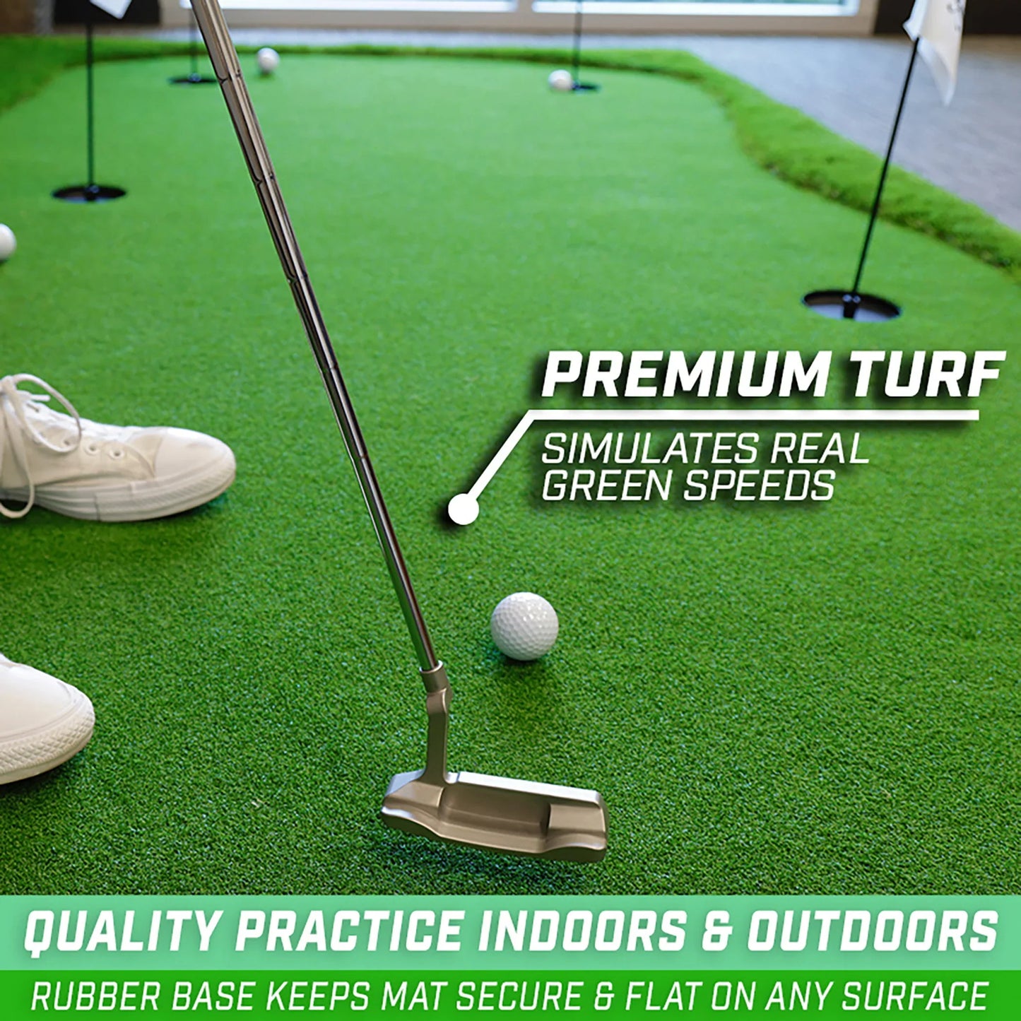 12'x5' Golf Putting Green for Indoor & Outdoor Putting Practice