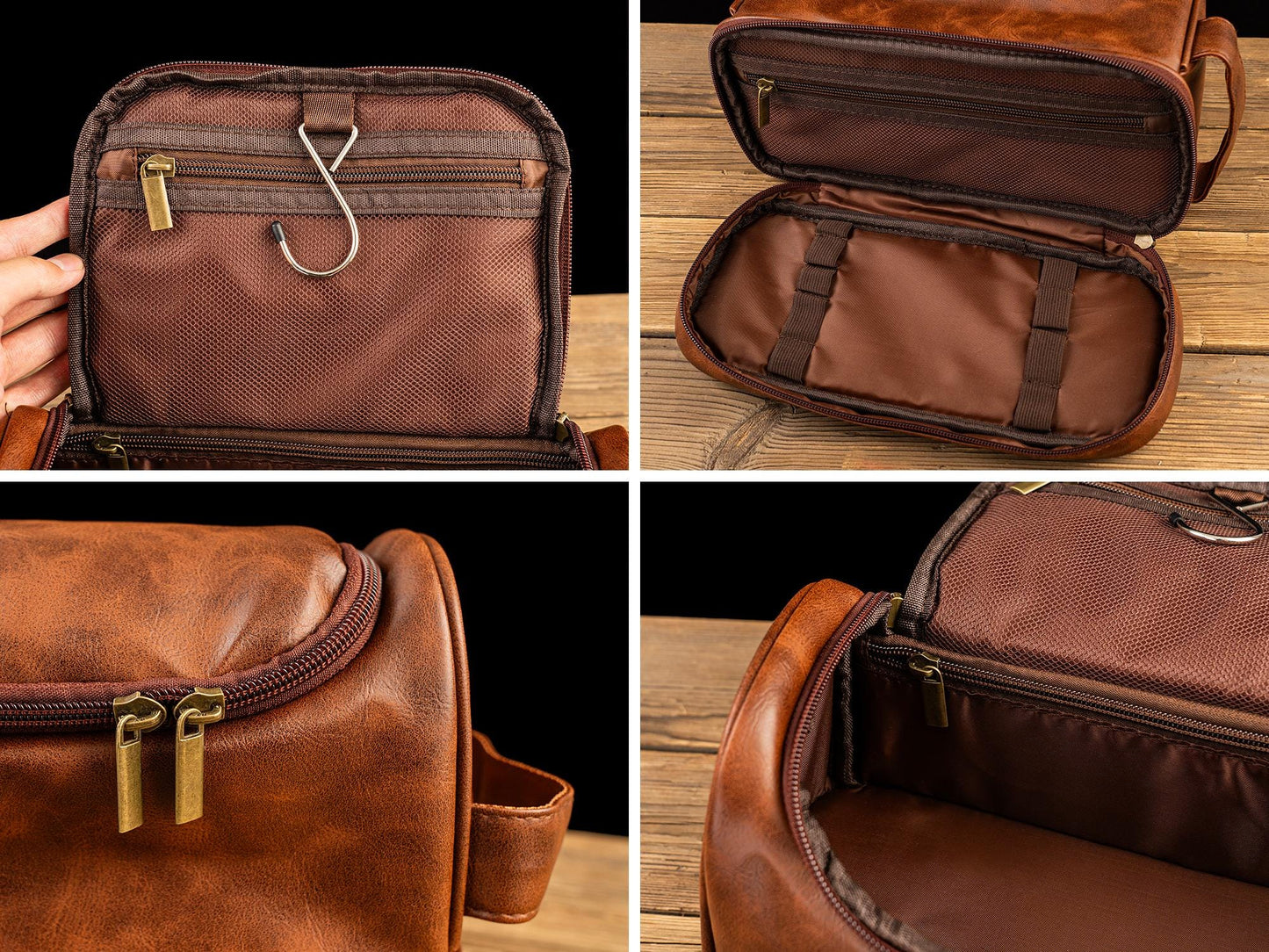 Men's Leather Toiletry Bag, Groomsmen Gifts Personalized, Groomsman Dopp Kit, Anniversary Gift for Husband, Unique Christmas Gift for Men