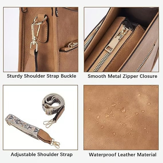 Colorful Straps Crossbody Leather Bags