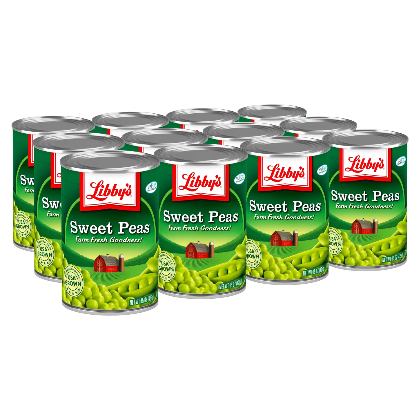 (12 Cans) Libby’s Canned Sweet Peas, 15 oz