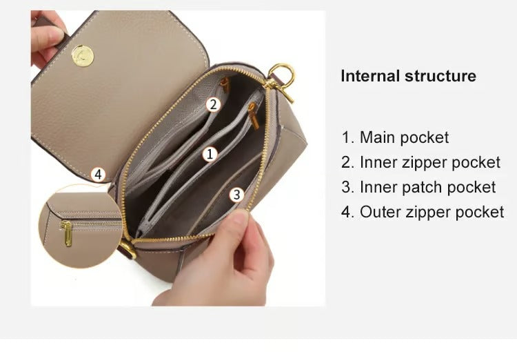 WLight Luxury Soft Leather Trendy and Versatile Crossbody Bag