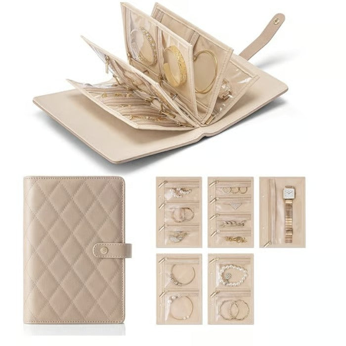 Luxury Leather Portable Jewelry Storage Book
