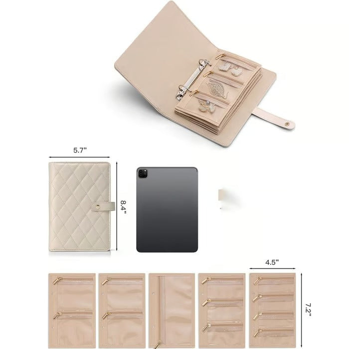 Luxury Leather Portable Jewelry Storage Book