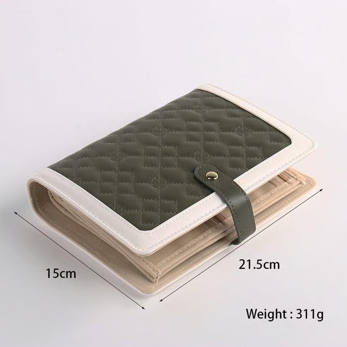 Luxury Leather Portable Jewelry Storage Book