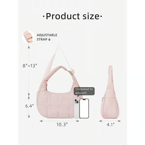 Lightweight Nylon Puffer Shoulder Bag for Women