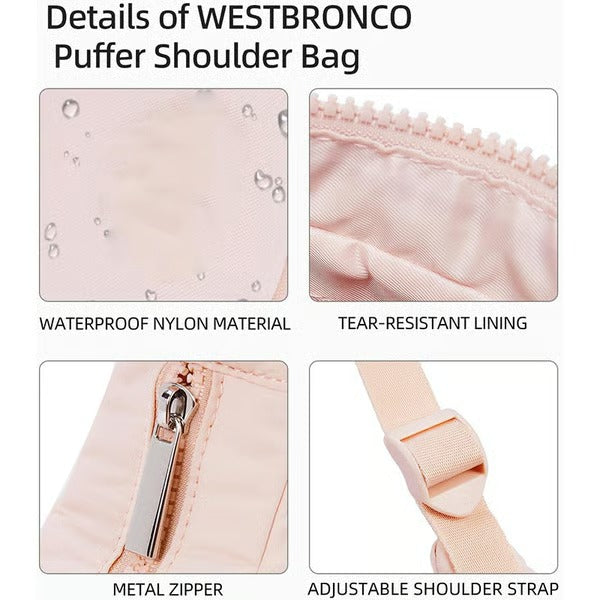 Lightweight Nylon Puffer Shoulder Bag for Women