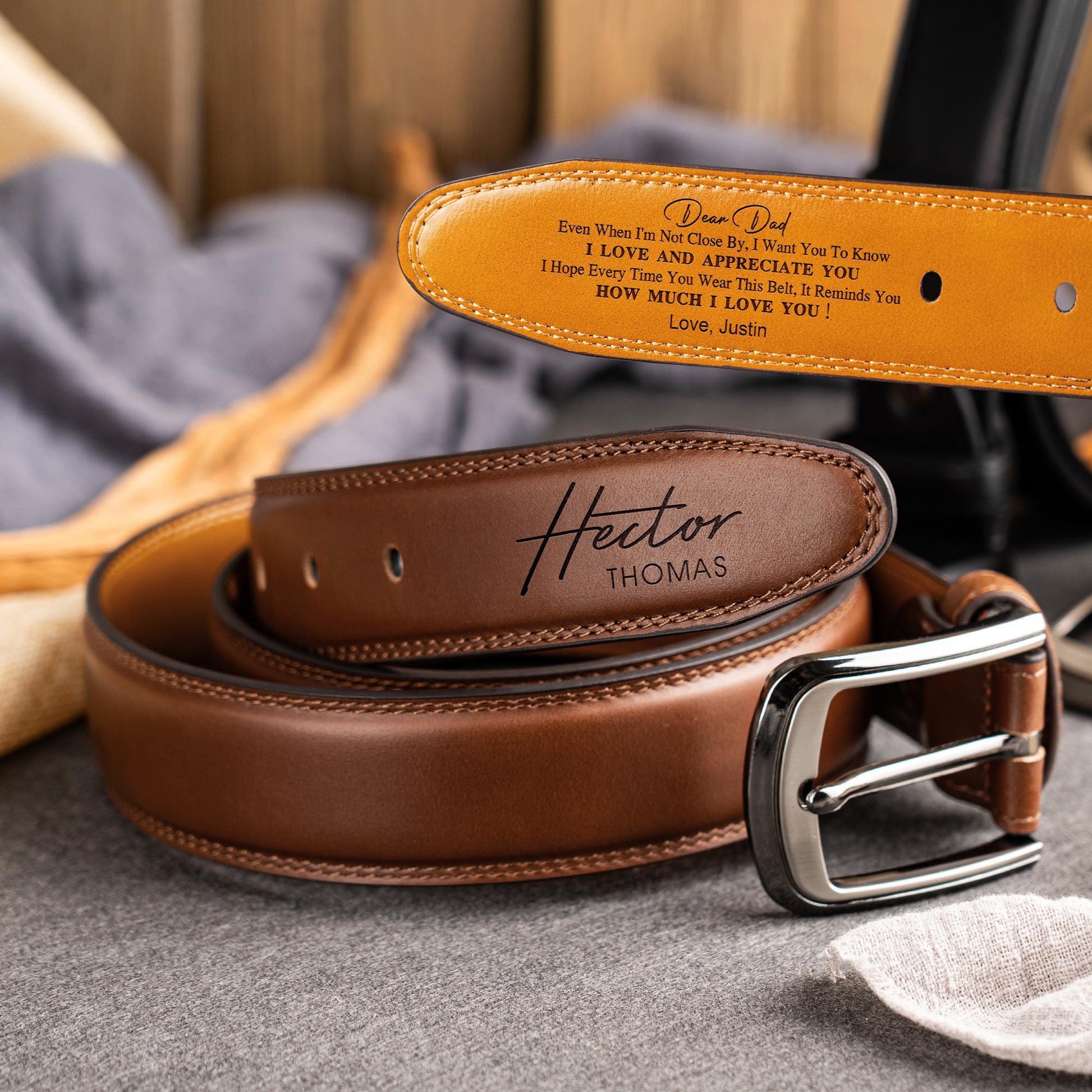 Personalized Mens Leather Belt, Custom Leather Belt for Dad, Christmas Gift for Boyfriend, Unique Gift for Husband, Anniversary Gifts Belt