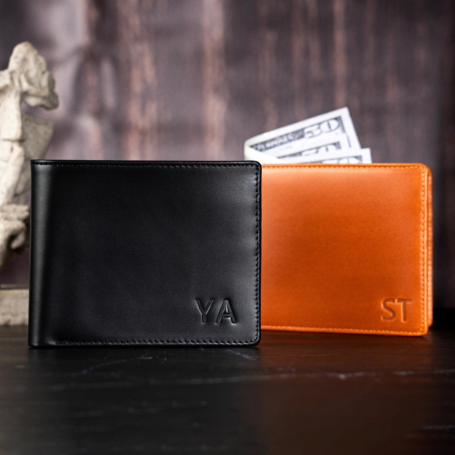 Personalized Mens Leather Wallet, Engraved Wallet, Groomsmen Wallet, Leather Wallet, Custom Wallet, Anniversary Gift, Christmas Gift for Him