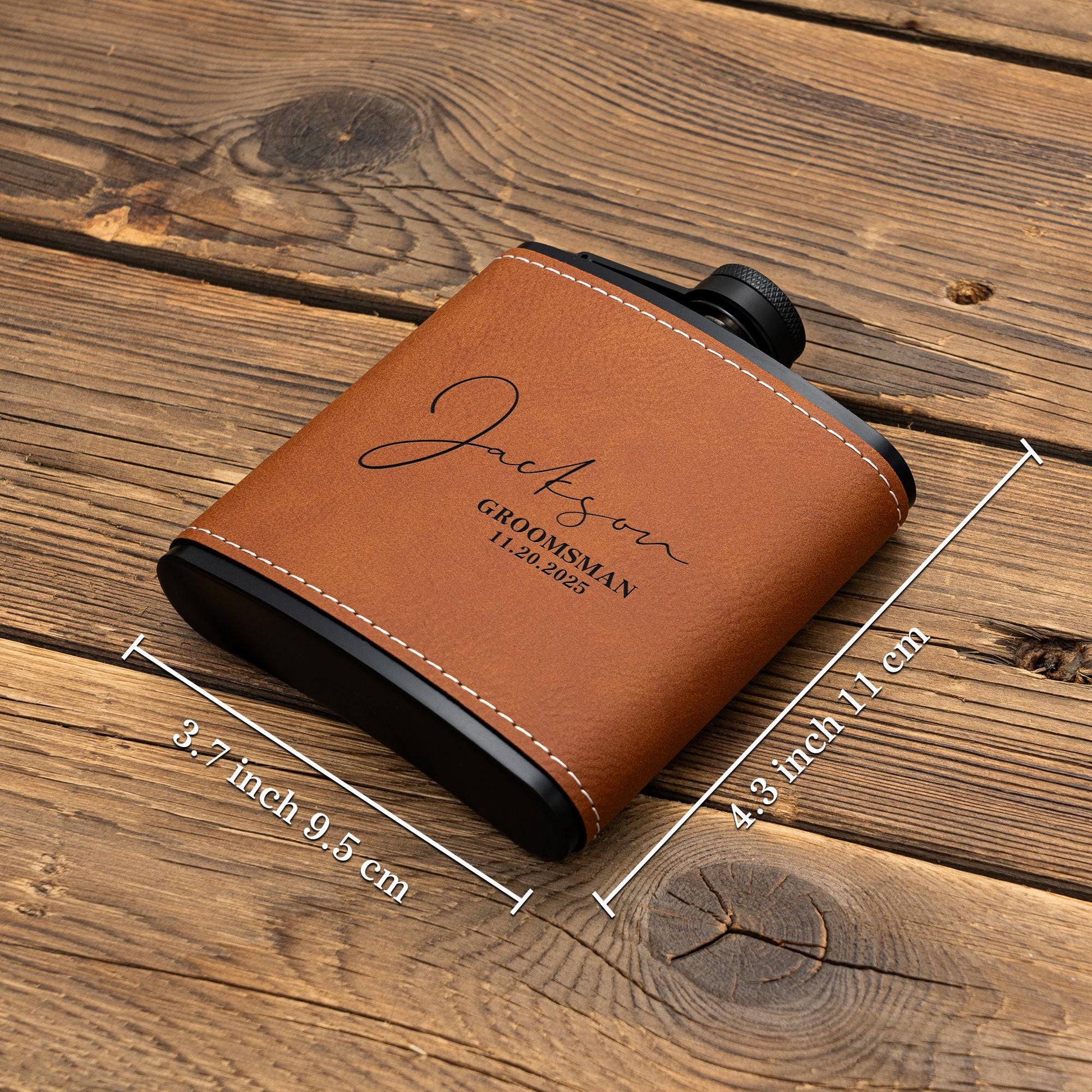 Personalized Groomsmen Flasks, Groomsman Gifts, Flask for Groomsman, Custom Mens Leather Flask, Groomsmen Gifts, Gifts for Wedding Party