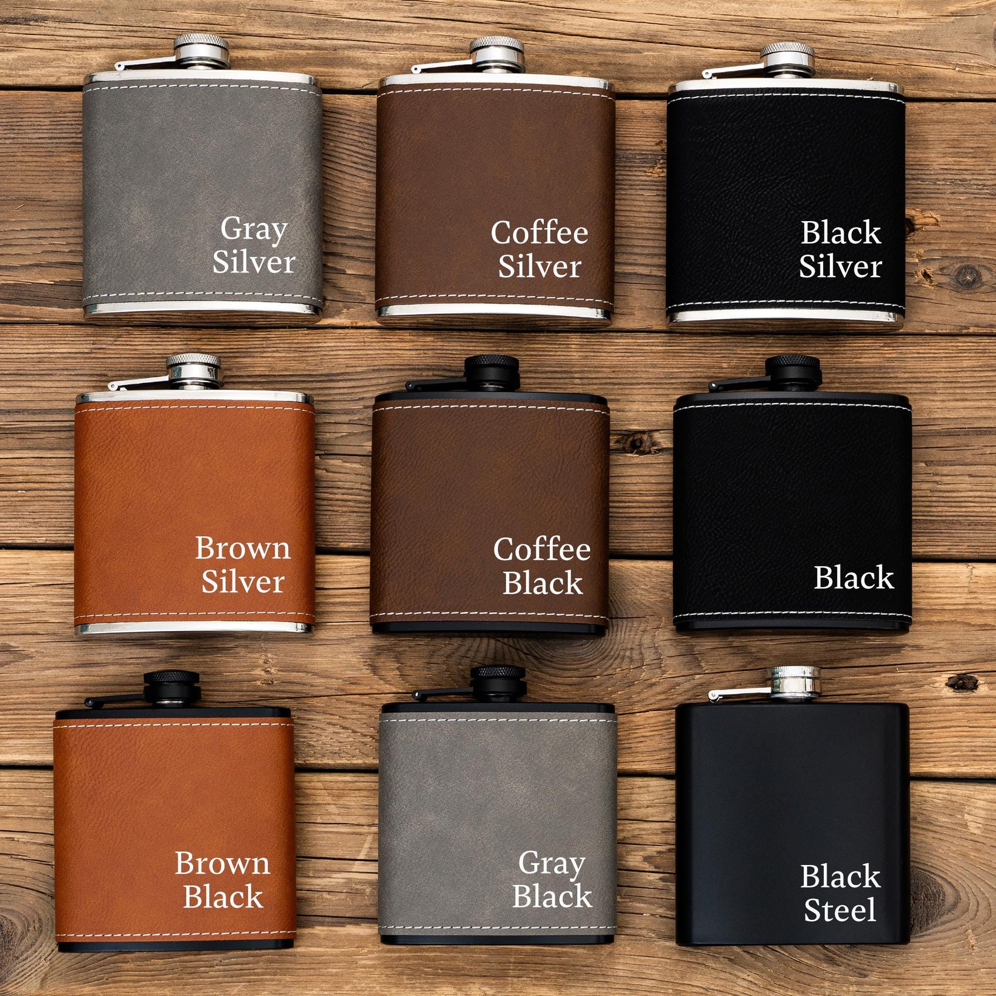 Personalized Groomsmen Flasks, Groomsman Gifts, Flask for Groomsman, Custom Mens Leather Flask, Groomsmen Gifts, Gifts for Wedding Party